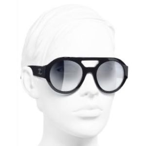 Chanel Round Sunglasses with polarized grey lenses